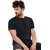 Leotude Men Black Solid Cotton Blend Casual T-Shirt