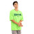 Leotude Men Green Printed Cotton Blend T-Shirt