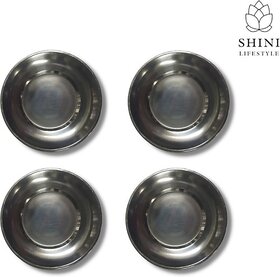 SHINI LIFESTYLE Steel quarter plate,Food-grade,Dishwasher-safe,Durable,14cm Quarter Plate (Pack of 4)