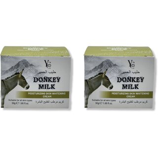                       Yc Whitening Donkey milk moisturising and skin whitening cream 50g (Pack of 2)                                              