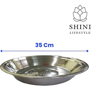                       SHINI LIFESTYLE stainless steel parat aakash 35 cm Paraat                                              