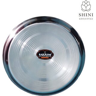                       SHINI LIFESTYLE Stainless Steel Laser Design Premium Dinner/Thali Set /Dinnerware, Set of 1 Dinner Plate                                              