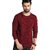 Leotude Men Maroon Printed Cotton Blend T-Shirt