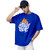 Leotude Men Blue Printed Cotton Blend T-Shirt