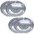 SHINI LIFESTYLE Steel Quarter plate Laser design, halwa plate, choti plate, half plate, Quarter Plate (Pack of 4)