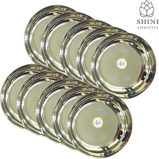                       SHINI LIFESTYLE Desert plate/Halva dish Halva platter/premium bowl with mirror finish/ Quarter Plate (Pack of 10)                                              