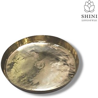 SHINI LIFESTYLE Brass Plates, Thali, Bhojan Thal, Exclusive Plates made From premium brass Dinner Plate