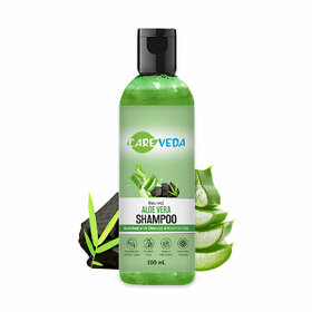 CareVeda Revival Aloe Vera Shampoo, Enriched with Charcoal & Nicinamide, For All Hair Types 100 ml