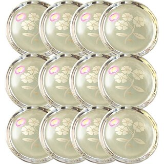                       SHINI LIFESTYLE Dinner plate, steel Decorative plate,for premium customers Dinner Plate (Pack of 12)                                              