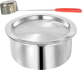 SHINI LIFESTYLE Aluminium Bhagona, Bhagona, Milk Pot 4L with Water Dispenser Ladle, dolu, doya Pot 23 cm diameter 4 L capacity with Lid (Aluminium)