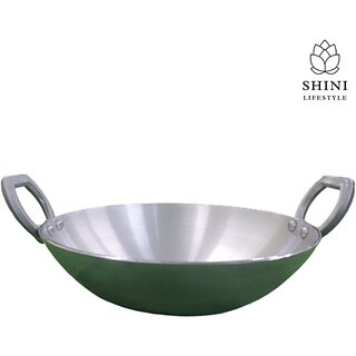                       SHINI LIFESTYLE Aluminium kadhai, Frying pan, Kadhai, Frying Kadai (26cm, 1.5L) Kadhai 26 cm diameter 1.5 L capacity (Aluminium)                                              
