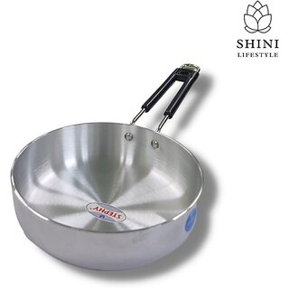                       SHINI LIFESTYLE Aluminum pan, Omelet pan, fry pan, frying pan, sauce pan 21cm, 2L Fry Pan 21 cm diameter 2 L capacity (Aluminium)                                              