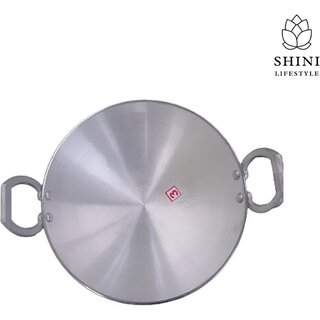                       SHINI LIFESTYLE Pure Aluminium Kadhai, ROUND BOTTOM DEEP FRYING COOKING KADHAI Kadhai 27 cm diameter 2.5 L capacity (Aluminium, Non-stick)                                              