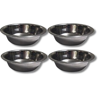                       SHINI LIFESTYLE Stainless Steel Vegetable Bowl Soup bowl, Katori, Wati, Badi Katori, Katori for dal And Rice (Pack of 4, Silver)                                              