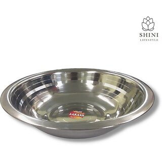                       SHINI LIFESTYLE Stainless Steel Mixing Bowl (Pack of 1, Silver)                                              