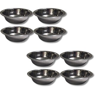                       SHINI LIFESTYLE Stainless Steel Vegetable Bowl Soup bowl, Katori, Wati, Badi Katori, Katori for dal And Rice (Pack of 8, Silver)                                              