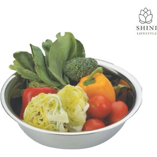                       SHINI LIFESTYLE Stainless Steel Vegetable Bowl (Pack of 3, Silver)                                              