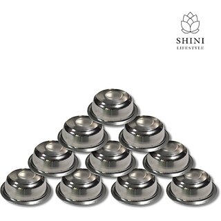                       SHINI LIFESTYLE Stainless Steel Vegetable Bowl Soup bowl, Katori, Wati, Badi Katori, Katori for dal And Rice (Pack of 10, Silver)                                              