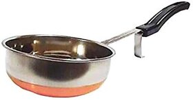 SHINI LIFESTYLE Tadka pan with copper bottom, chowka, tadka wala bartan Tadka Pan 30 cm diameter 0.015 L capacity (Stainless Steel)