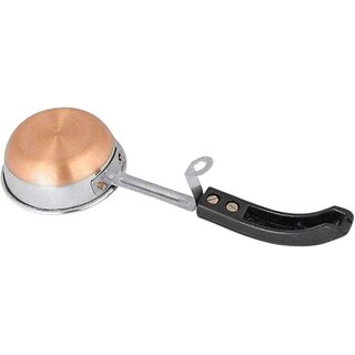                       SHINI LIFESTYLE Stainless Steel Copper Fry Pan/tadka Pan with Stay Cool Long Handle for Frying Tadka Pan 30 cm diameter 1 L capacity (Stainless Steel)                                              