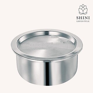                       SHINI LIFESTYLE Aluminium bhagona/Deg/Milk pot/bhagona with lid/good quality bhagona Tope with Lid 3 L capacity 21 cm diameter (Aluminium)                                              