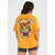 Leotude YELLOW Printed Cotton Blend Round Neck Half Sleeve T-Shirts For Womens
