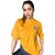 Leotude YELLOW Printed Cotton Blend Round Neck Half Sleeve T-Shirts For Womens