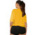 Leotude Yellow Printed Cotton Blend Round Neck Half Sleeve T-Shirts For Womens