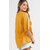 Leotude Yellow Printed Cotton Blend Round Neck Half Sleeve T-Shirts For Womens