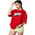 Leotude Red Printed Cotton Blend Round Neck Half Sleeve T-Shirts For Womens