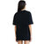 Leotude Black Printed Cotton Blend Round Neck Half Sleeve T-Shirts For Womens