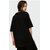Leotude Black Printed Cotton Blend Round Neck Half Sleeve T-Shirts For Womens