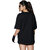 Leotude Black Printed Cotton Blend Round Neck Half Sleeve T-Shirts For Womens
