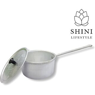                       SHINI LIFESTYLE Milk pan, Tea pan, Sauce pan, with Lid (Heavy Bottom) Sauce Pan 16.5 cm diameter with Lid 2 L capacity (Aluminium)                                              