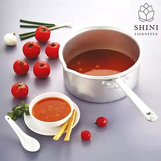                       SHINI LIFESTYLE aluminium sauce pan with lid, Tea Pan Cookware Sauce Pan 19 cm diameter 1 L, 1.5 L, 2 L capacity (Aluminium)                                              