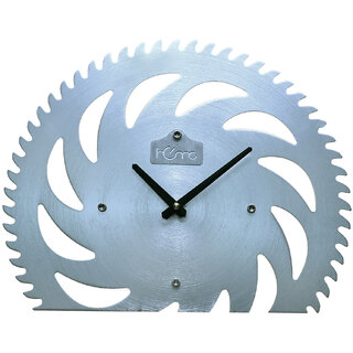                       DIAMANTE A LA MODE Blading Designer and Latest Stylish Metal Premium Wall Clock for Living Room (Silent Movement, Silver                                              
