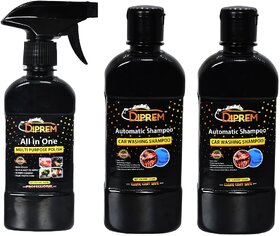 DIPREM 18 Liquid Car Polish and Shampoo 250 ml for Metal Parts, Exterior, Dashboard, Tyres, Windscreen Pack of 3