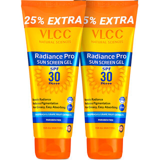                       VLCC Radiance Pro SPF 30 PA+++ Sunscreen Gel - 100 g with 25 g Extra ( Pack of 2 )                                              