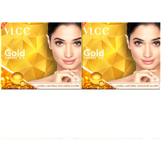                       VLCC Gold Facial Kit For Luminous  Radiant Complexion - 60 g ( Pack of 2 )                                              