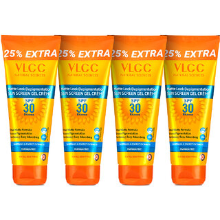                       VLCC Matte Look SPF 30 PA ++ Sunscreen Gel Crèam - 100 g with 25 g Extra ( Pack of 4 )                                              