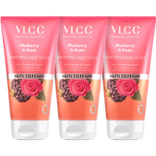                       VLCC Mulberry  Rose Facewash - 300 ml - Buy One Get One ( Pack of 3 )                                              