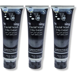                       Yc Whitening Facial Wash Clay Extract Face wash 100ml (Pack of 3)                                              