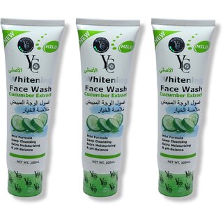                       Yc Whitening Cucumber Extract Face wash 100ml (Pack of 3)                                              