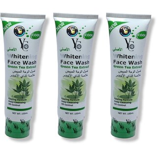                       Yc whitening green tea extract Face wash 100ml (Pack of 3)                                              