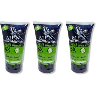 Yc Men Extra Whitening Face wash 6x whitening Face wash 100ml (Pack of 3) Yc Men Extra Whitening Face wash 6x whitening Face wash 100ml (Pack of 3)