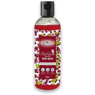                       Globus Naturals Red Wine Refreshing Body Wash Enriched with Peach and Almond, 100 ml                                              