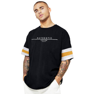                       LEOTUDE Cottonblend Half Sleeve Oversized T-Shirts for Men                                              