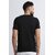 Leotude Men Black Solid Cotton Blend Casual T-Shirt