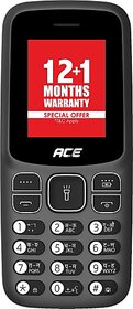 Itel Ace 2 (Dual Sim ,1.8 Inch Display, 1000 mAh Battery, Black)