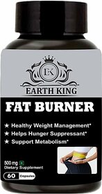 EARTH KING Fat Burner Capsule for Weight loss Supplement for Men  and  Womenxe2x80x93 500mg 60 Capsules (500 mg)